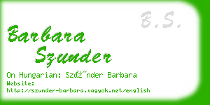 barbara szunder business card